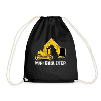 Bagger Bauleiter Baggerfahrer Baustelle - Turnbeutel - Schwarz - Vorne