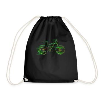 Fahrrad Fahrradfahrer MTB Radfahrer - Turnbeutel - Schwarz - Vorne