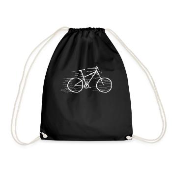 MTB Radfahrer Mountainbike Fahrradfahrer - Turnbeutel - Schwarz - Vorne