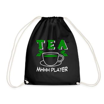 Tea Drinker Tea Cup Team Player Teacup - Drawstring Bag - black - Front