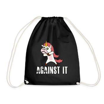 Against protest unicorn rejection nö - Drawstring Bag - black - Front