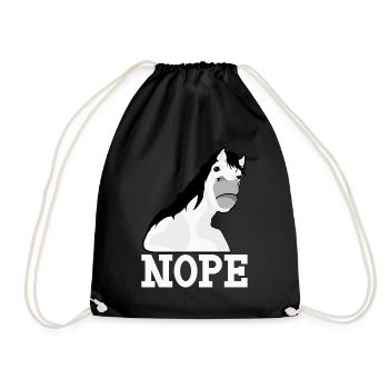 Horse no protest rejection no against - Drawstring Bag - black - Front