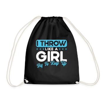 Discus Throw Discus Thrower Gift - Drawstring Bag - black - Front