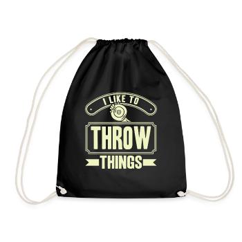 Discus Throw Discus Thrower Gift - Drawstring Bag - black - Front