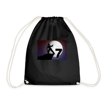 7th birthday martial arts karate 7 years old - Drawstring Bag - black - Front