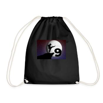 9th birthday martial arts karate 9 years old - Drawstring Bag - black - Front
