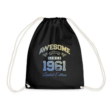 1961 awesome since - Turnbeutel - Schwarz - Vorne