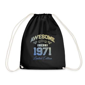 Awesome Since (1971) - Drawstring Bag - black - Front