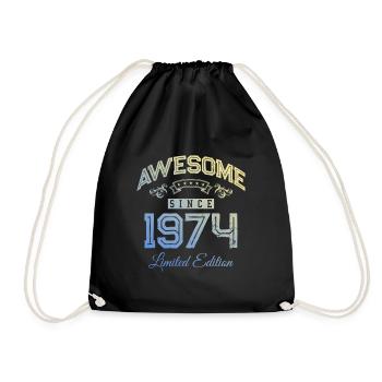 Awesome Since (1974) - Drawstring Bag - black - Front
