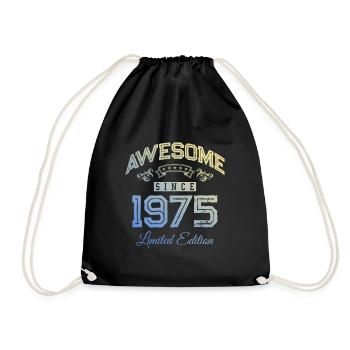 Awesome Since (1975) - Drawstring Bag - black - Front