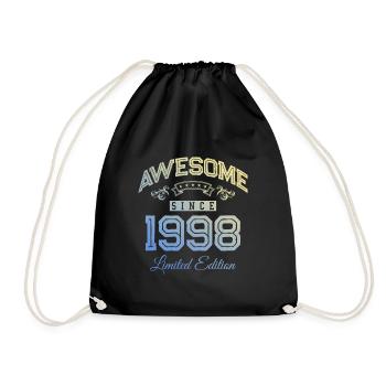 1998 awesome since - Drawstring Bag - black - Front