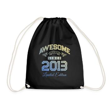 2013 awesome since - Drawstring Bag - black - Front