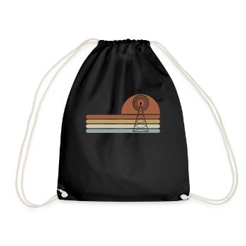 Amateur Radio Radio Antenna - Drawstring Bag - black - Front