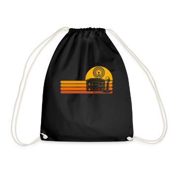 Amateur Radio Retro Antenna Radio - Drawstring Bag - black - Front