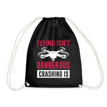 Drone pilot, aerial drone, multicopter, - Drawstring Bag - black - Front
