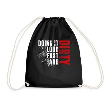 Dirt Track Racing, Motocross bikers, Motocross - Drawstring Bag - black - Front