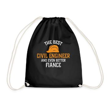 Civil Engineer, Civil Engineering - Drawstring Bag - black - Front
