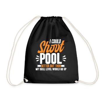 Billard Geschenkidee Billardspieler Pool Snooker - Turnbeutel - Schwarz - Vorne