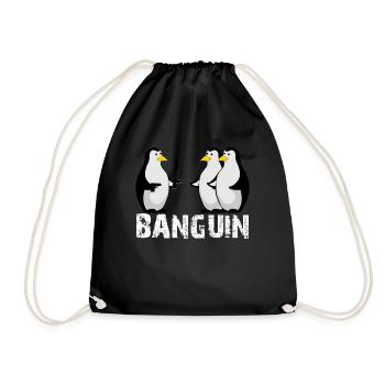 Pinguine lustig Pinguin Humor - Turnbeutel - Schwarz - Vorne