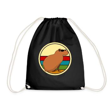 Capybara mit Sonnenbrille Capybaras - Turnbeutel - Schwarz - Vorne