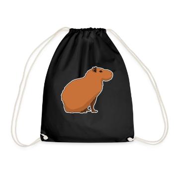 Capybaras Wasserschwein Capybara - Drawstring Bag - black - Front