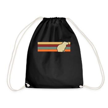 Capybara rétro Wasserschwein Capybaras - Sac de sport léger - noir - Devant