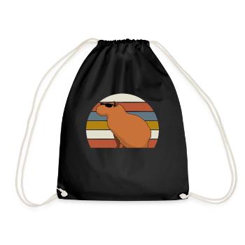 Capybara Sunglasses Capybara - Drawstring Bag - black - Front