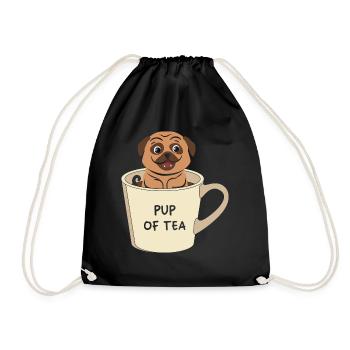 Chien Chiot de thé Carlin Drôle d’animal Jeux de mots - Sac de sport léger - noir - Devant