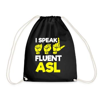 Fierté sourde, ouïe, handicapé, surdité - Sac de sport léger - noir - Devant
