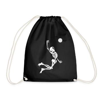 Volleyball Skelett Volleyballspieler - Turnbeutel - Schwarz - Vorne