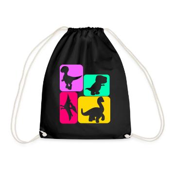 Dinosaur Little Dinosaur Dinosaur - Drawstring Bag - black - Front
