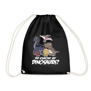 Dinosaurier Dinos Dino - Turnbeutel - Schwarz - Vorne