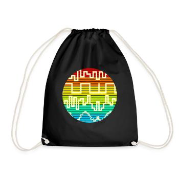 Synthesizer Wavefroms Synth Synthesizers - Drawstring Bag - black - Front
