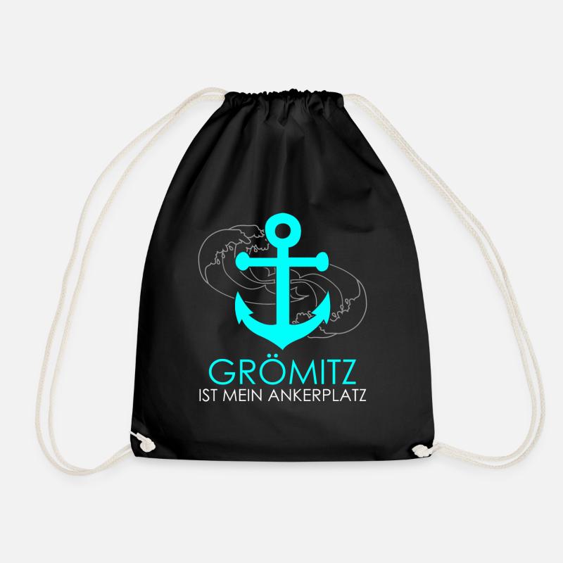 Grömitz Urlaub Ankerplatz Ostsee - Turnbeutel - Schwarz
