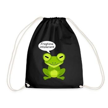 Frösche Wortspiel Frosch - Turnbeutel - Schwarz - Vorne