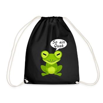 Frosch Frösche - Turnbeutel - Schwarz - Vorne
