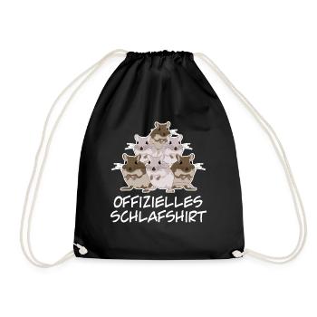 Rennmaus Schlafshirt Rennmäuse - Turnbeutel - Schwarz - Vorne