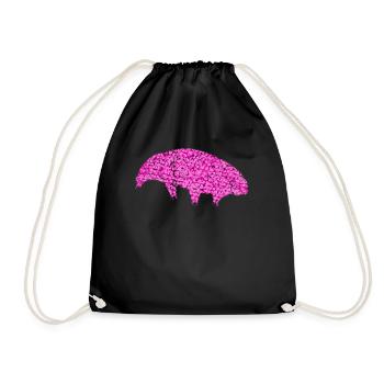 Tardigrade Wasserbär Herzen Bärtierchen - Turnbeutel - Schwarz - Vorne