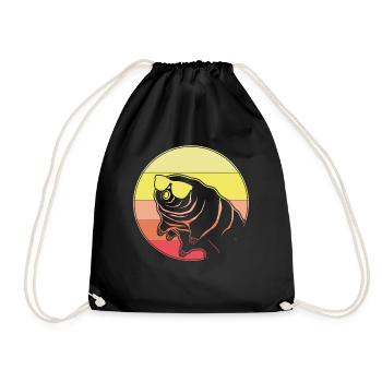 Tardigrade Wasserbär Retro Bärtierchen - Turnbeutel - Schwarz - Vorne