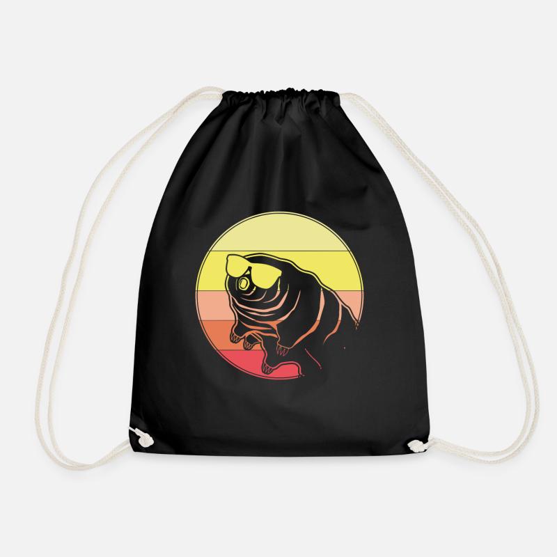 Tardigrade Wasserbär Retro Bärtierchen - Turnbeutel - Schwarz