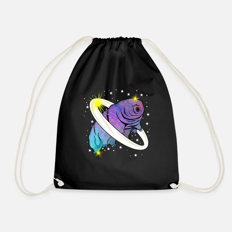 Tardigrade Water Bear Planet Tardigrades - Drawstring Bag - black
