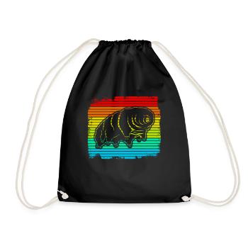 Tardigrade Retro Water Bear Tardigrades - Drawstring Bag - black - Front