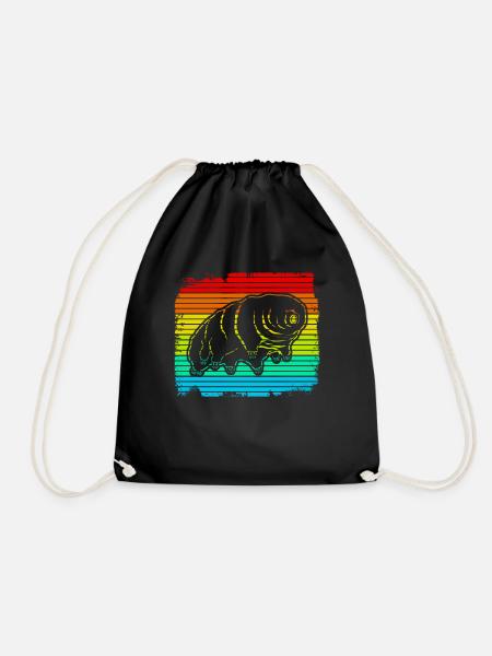 Tardigrade Retro Wasserbär Bärtierchen - Turnbeutel - Schwarz