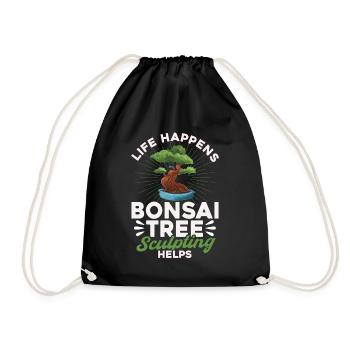 Bonsai Tree Gift Japan Bonsai Garden - Drawstring Bag - black - Front