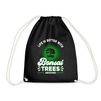 Bonsai Tree Gift Japan Bonsai Garden - Drawstring Bag - black - Front