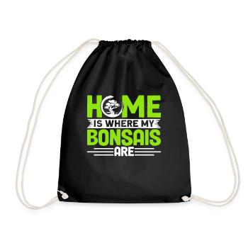 Bonsai Tree Gift Japan Bonsai Garden - Drawstring Bag - black - Front