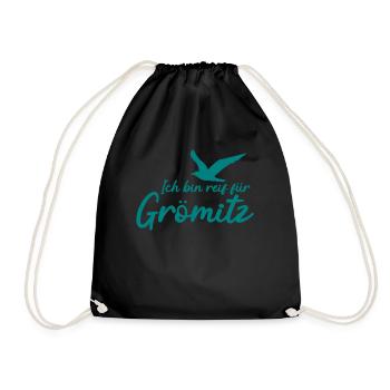 Grömitz - Turnbeutel - Schwarz - Vorne