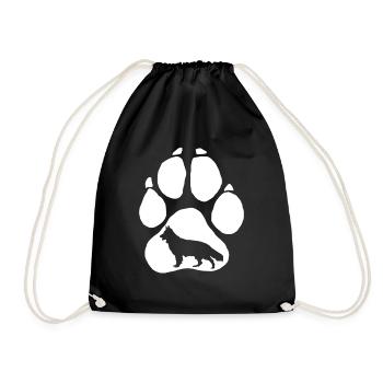 Shepherd Dog Paw White Shepherd - Drawstring Bag - black - Front