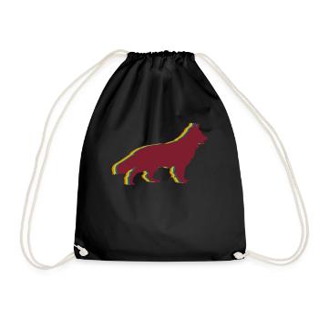 Shepherd Dogs Retro White Shepherd Dog - Drawstring Bag - black - Front