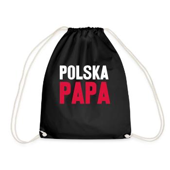 Pologne Père Mât Papa Drapeau Polonais - Sac de sport léger - noir - Devant